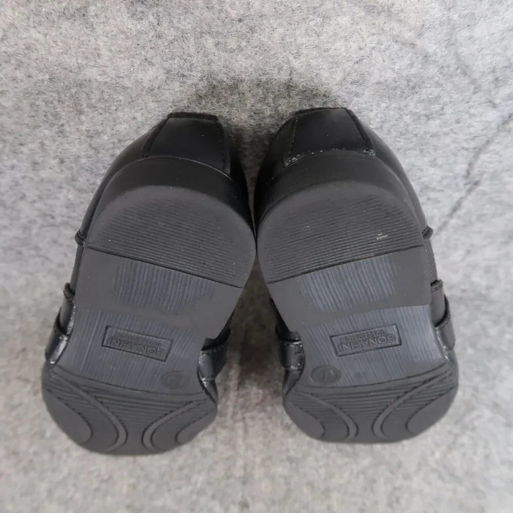 Bonafini Shoes Kids 7 Dress Loafers Slip On Leather Black Classic Toddler Boys